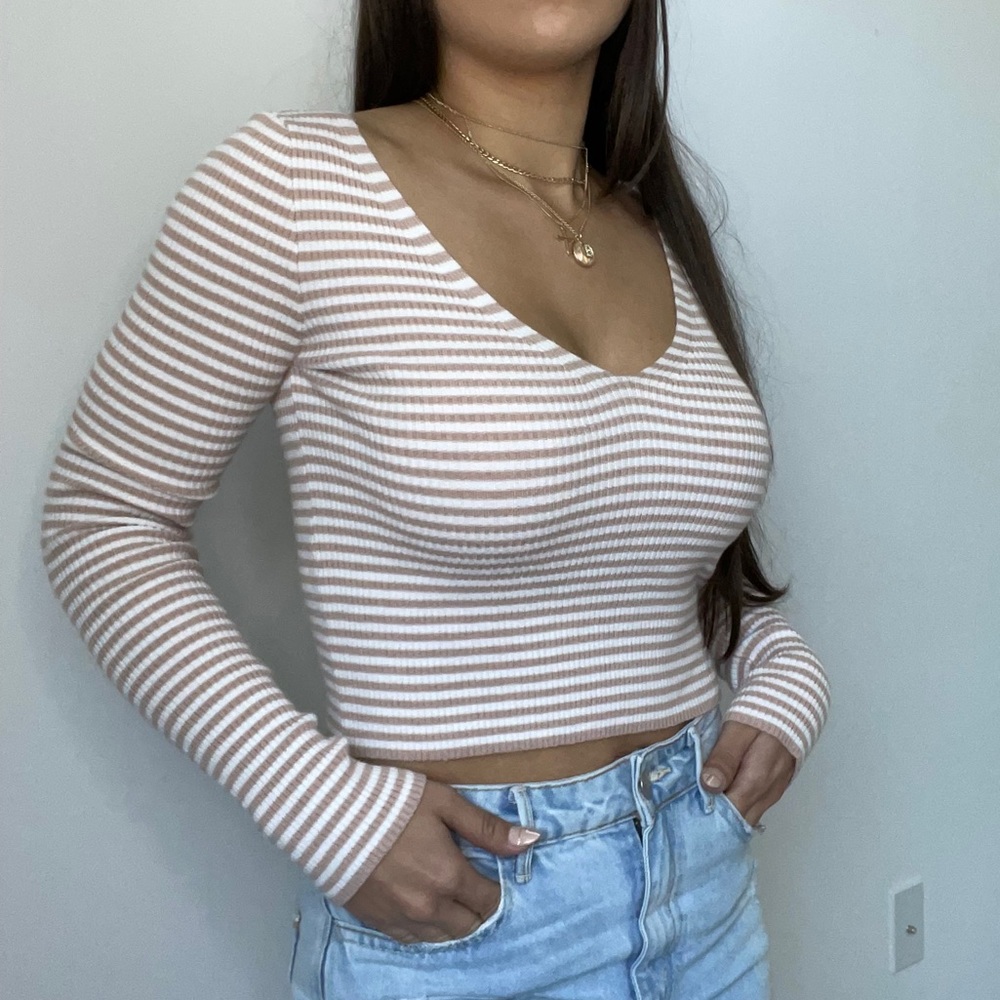 Striped Cropped Sweater